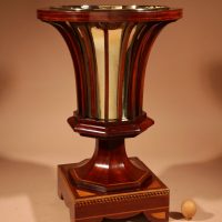 Exceptional And Beautiful Impressive Mahogany Inlaid Tea Stove, Peat Bucket, Knitting Basket,  Jardiniere.