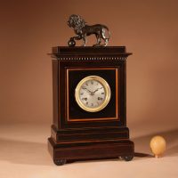Napoleon Waterloo Lion Memorial Monument “Butte du Lion” Mantel Clock Charles X 1814-30
