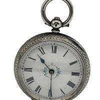 Fabulous Antique Key Wind Engraved Silver Case Fob Pocket Watch – ca 1880