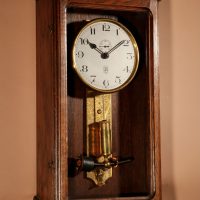 Ato French Early Electrical Oak Wall clock. 