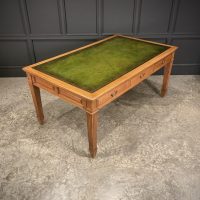 Large Oak &amp; Leather Partners Writing Table (6ft x 3ft6)