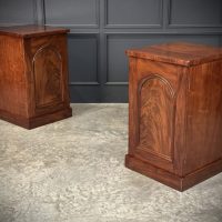 Pair of Large Flame Mahogany Bedside Cabinets