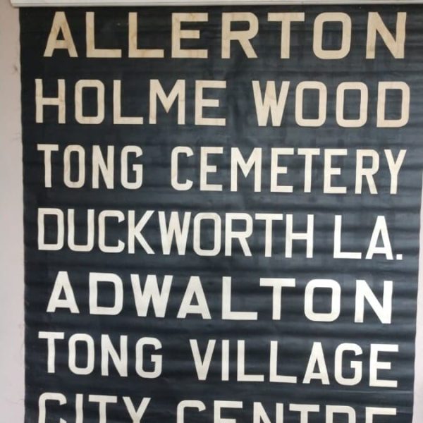 Very rare Bradford Bus Blind 1960&#8217;s Allerton Duckworth Lane Tong Adwalton Holme Wood