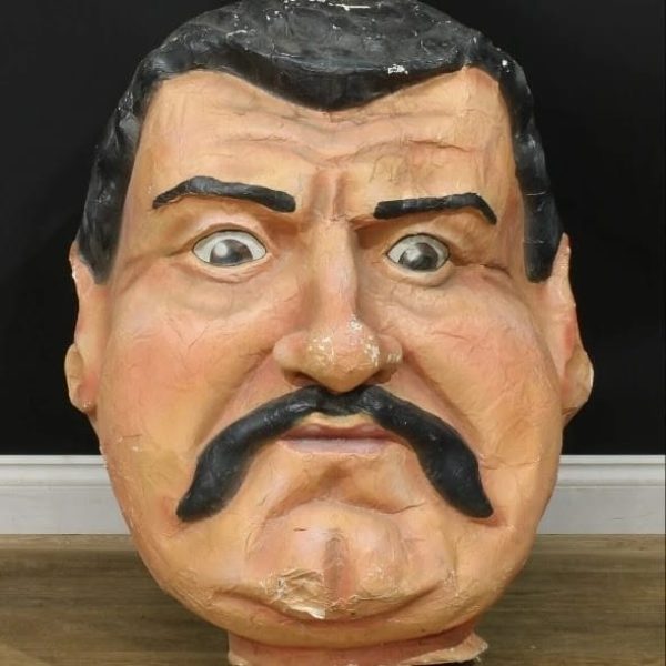Large French Circus, Fairground, Carnival Papier Mache Head