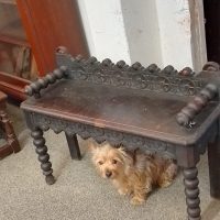 Small Antique Oak Window Seat