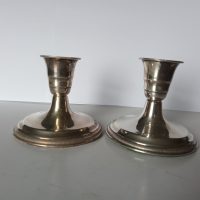 Rare PAIR Denmark Svend Toxvaerd Stylish Mid Century Candlesticks Silver 165g 1950’s