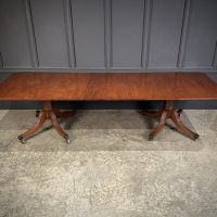 Mahogany Twin Pillar Extending Dining Table