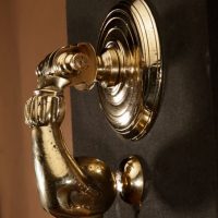 An Interesting Bronze Large Door Knocker In The Shape Of A Hand.