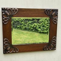 Arts &amp; Crafts Oak Wall Mirror