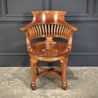 Solid Walnut Swivel Desk Chair