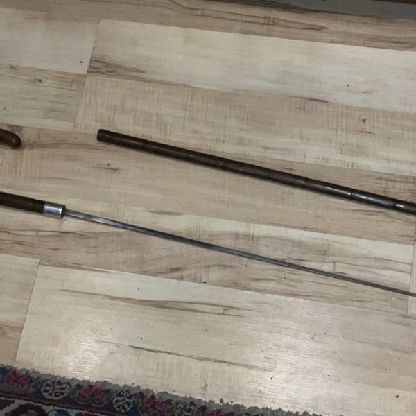 Gentleman’s walking stick sword stick with silver collar
