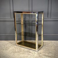 Renato Zevi Smoked Glass &amp; Chrome Shelving Unit