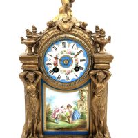 Stunning French Victorian Sevres ormolu 8 day mantel Clock – CA 1860