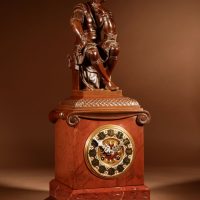 An Impressive and Beautiful Bronze and marble Mantel Clock.