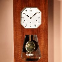 Art Deco Very Stylish Vedette Westminster Carillon Walnut Wall Clock French circa 1940