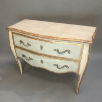 french painted &amp; gilt commode