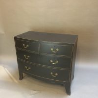 Regency Ebonised Bow Chest Of Drawers
