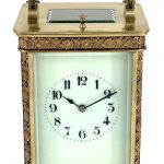 Incredible Large Antique French 8-Day Repeater Carriage Clock C1890 – With Floral Decoration