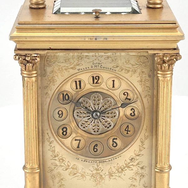 Impressive Large Architectual Antique French 8-Day Repeater Carriage Clock C1870 – With masked dial