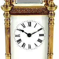 Fabulous Fret work cased Antique French 8-Day Carriage Clock C1900