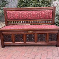 Gillows &amp; Co Arts &amp; Crafts Walnut Hall Settle