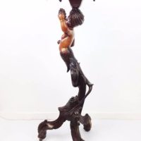 SOLD 19th Century Italian Carved Walnut Torchiere