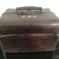 Walker &#038; Hall Crocodile Valise with Silver accessories