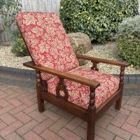 Arts &amp; Crafts Oak Reclining Armchair