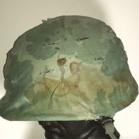 Vietnam American soldiers helmet liner and camouflage cover