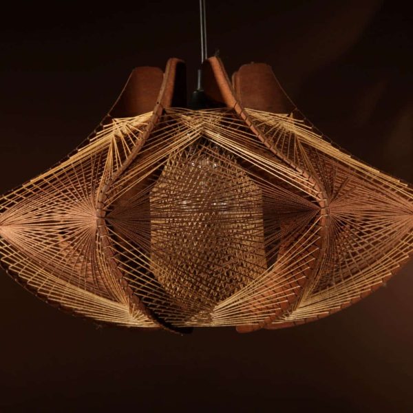 A Very Decorative and Stylish Art Illuminated Hanging Light Sculpture In the style of Naum Gabo.