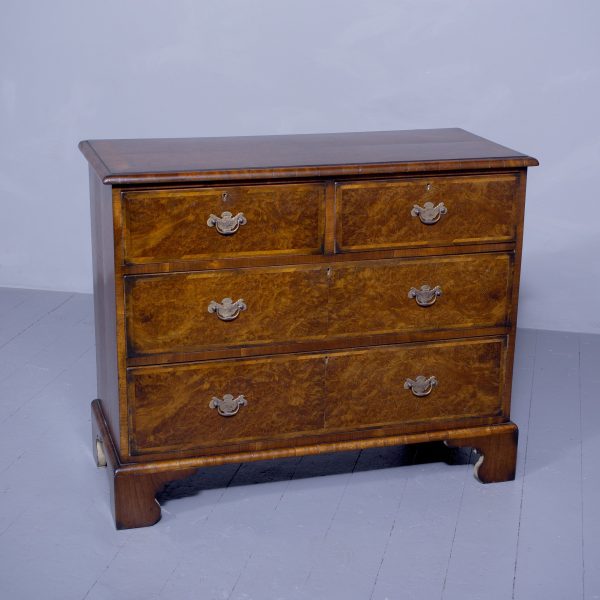 George 2nd style, neat-sized burr walnut chest of drawers