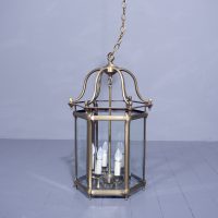 Large Brass Glass Hall Lantern