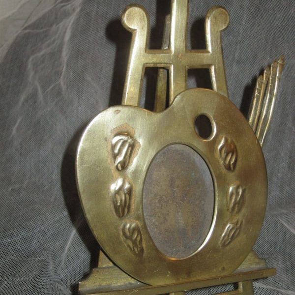 Antique French Brass Artists Novelty Picture Frame