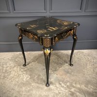 Black Lacquered Chinoiserie Occasional Table