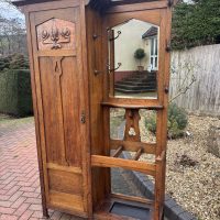 Arts &amp; Crafts Oak Hall Stand Robe