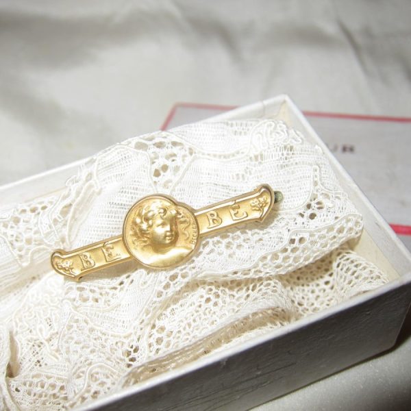Art Nouveau French &#8220;FIX&#8221;Rolled Gold BEBE Brooch/Becker
