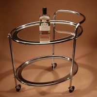 Original 1930s Art Deco Chrome and Mirror Modernist Cocktail Trolley.