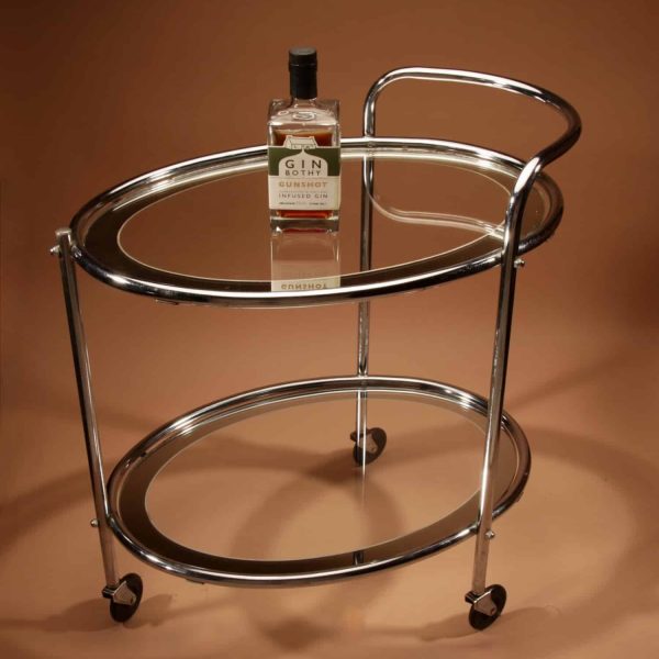 Original 1930s Art Deco Chrome and Mirror Modernist Cocktail Trolley.