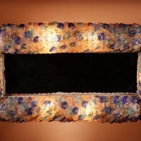 Illuminated Design Glass Mirror Possibly Murano