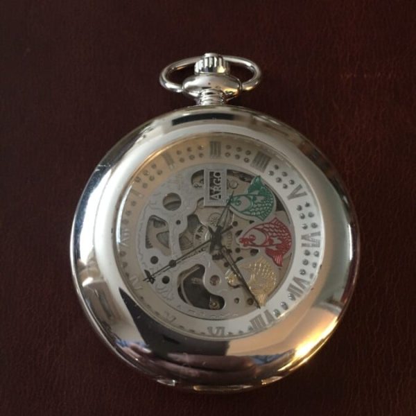 Pocket watch fishing man hands ,Heritage collection
