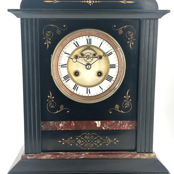 Incredible Victorian slate &amp; marble Mantel Clock &#8211; ca1890