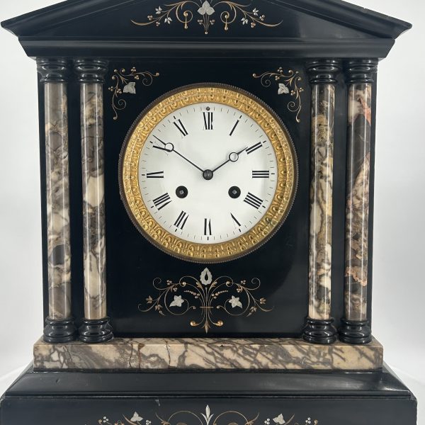 Wonderful French Victorian Slate &amp; Marble Mantle  Clock &#8211; ca1900