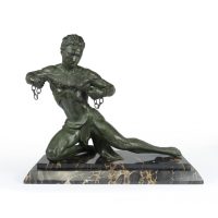 Art Deco Sculpture &#8220;Man in Chains&#8221; by Roncourt c1930