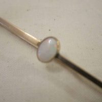 Antique French 18ct Gold &#038; Opal Long Bar Brooch 4.2grms
