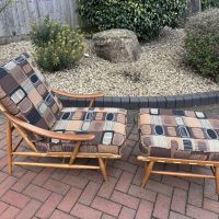 Mid Century Ercol Easy Armchair and Footstool