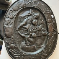 Rapouse copper wall plaque After David Teniers Tavern Scene