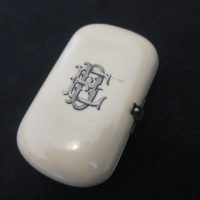 SOLD 1810-30 Antique French Ivory Silk lined &#8220;Sovereign Coin Purse&#8221;
