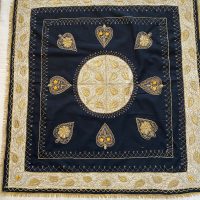 ANTIQUE ANGLO-INDIAN BULLION TAPESTRY WALLHANGING