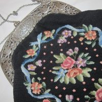 Antique Italian&#8221;Fratelli Coppini&#8221; Silver &#038; Petite Point Opera Purse