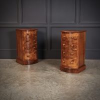 Pair of Figured Walnut Bedside Chests